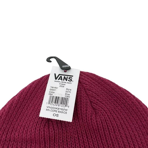 Vans MN Core Basics Red Maroon Women's Hat Beanie VN000K9Y6ZW - Picture 3 of 4